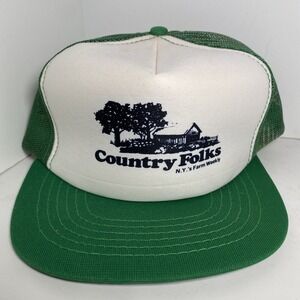 COUNTRY FOLKS NEW YORKS FARM WEEKLY Trucker Hat Snapback Cap Foam Mesh Screen